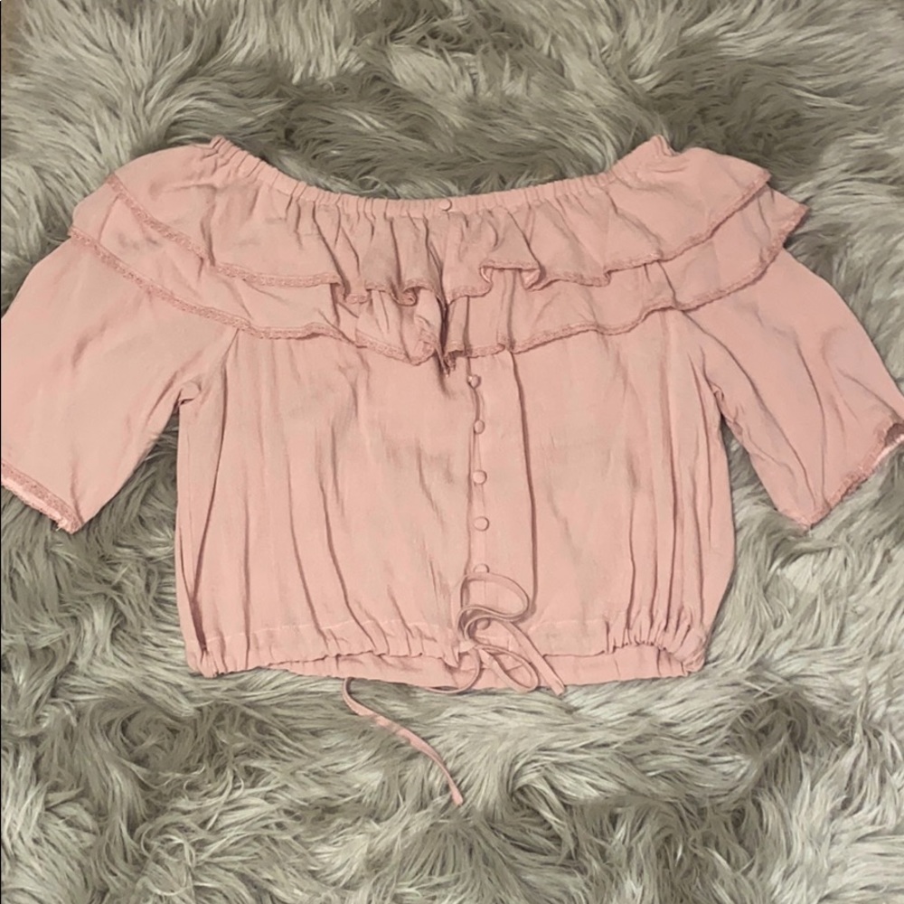 Blush Pink Off Shoulder Top